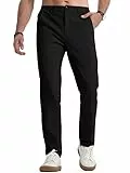 Elegancity Herren Chinohose Schwarz Stretch Freizeithose Regular Fit Stoffhose Anzughose Einfarbig 60% Baumwolle Passform Mit Bundgummi XL