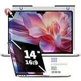Dabernur Magnetischer Laptop Sichtschutzfolie 14 Zoll 16:9, Abnehmbarer Sichtschutz Anti Blaulicht Blendschutz Blickschutzfolie Displayschutz