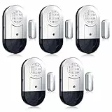 Daytech Fensteralarm Türalarm Alarmanlage Wohnmobil Tür Fenster Alarm Sensor Gartenhaus 120 db Signalton Einbruchschutz türalarmsensor für Home (Silber*5)