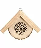 Dehner Natura Premium Insektenhotel Cuneo, Bienenhotel wetterfest, Insektenhaus/Nistkasten für Bienen/Schmetterlinge/Käfer, ca. 17 x 13.5 x 8 cm, Zedernholz/Pappel, Natur