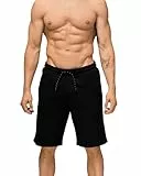 DANISH ENDURANCE Kurze Sportshorts aus Baumwolle, Sweatshorts mit Taschen, für Herren, Schwarz, XL
