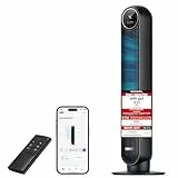 Dreo Smart Leiser Turmventilator, APP & Sprachsteuerung, 90° oszillierender Ventilator mit Fernbedienung, 4 Modi, 4 Geschwindigkeiten, 8 Std. Timer, Nomad One S, Schwaz