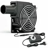 Wathai Radiallüfter 230v Gebläse Lüfter 120mm Turbinen mit Drehzahlregler 230v für Aufblasen, Kaminofen, BBQ Picknick, Growzelt, 3D Druck, Kühlung Lüfter für Haushaltsgeräte (mit Rohr)