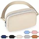 Aucenix Gürteltasche für Frauen, Sport Mode Gürteltaschen Extra Flache Gürteltasche, Mini-Gürteltasche Crossbody Bag mit Verstellbarem Gurt, Reise-Gürteltasche Wasserdicht Gürteltasche (Weiß)