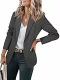 Cicy Bell Damen Casual Blazer Offene Front Langarm Elegant Arbeit Büro Jacken Blazer Black Gray M