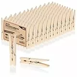 com-four® 120x Wäscheklammern aus Holz - Nachhaltige Holzklammern aus Birkenholz - unbehandelte Holzwäscheklammern zum Wäscheaufhängen und Basteln (120 Stück - Birke)