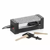 kela Mini Raclette mit Granitplatte, Raclette 2 Personen TOMÜL, Stahl antihaftbeschichtet, Heißer Stein, 400 Watt, Raclette 1 Person