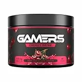 Gamers Only Energy Pulver Deep Red Chaos Cherry [MIT KOFFEIN & ZERO ZUCKER ] 40 Portionen | Energy Drink Pulver | Erhöht die Konzentration & Reaktionen | 125MG Koffein & L-Tyrosin & Vitaminen
