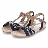 TOM TAILOR Sandaletten für Damen, Farbe:Navy, Größe:42