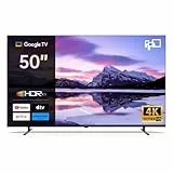 FPD 50 Zoll (127 cm) Fernseher, 4K Smart TV mit Google TV, HDR 10, MEMC, Sprachfernbedienung, Dolby Atmos & Vision, Google Cast, UHD Flat Screen Fernsehen (CG50)