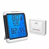ThermoPro TP65 Funk Thermo-Hygrometer Digitales Thermometer Hygrometer Klima-Monitor Funkwetterstation mit Funk-Außensensor, Reichweite max bis zu 150m