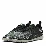 PUMA Unisex Kinder Future 8 Play Tt Jr Fussballschuh, Puma Black Puma Silver Fluo Green, 35 EU