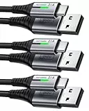 INIU USB C Kabel, [3 Stück 2m+2m+0,5m] 3.1A Ladekabel USB C Nylon Geflochten Schnellladekabel, USB auf USB C Kabel für Samsung S24 S23 Ultra iPhone 16 15 14 Pro Max Pixel 7 iPad Pro MacBook Air usw