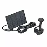 Decdeal Solar Teichpumpe 6V 1.2W Springbrunnen Bürstenlose Wasserpumpe 160L / H für Teich Steingarten Garten