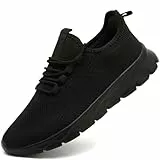 MGNLRTI Schuhe Herren Sneaker Slip on Hallenschuhe Laufschuhe Gym Sommerschuhe Sportschuhe Turnschuhe Fitnessschuhe Joggingschuhe Freizeitschuhe Schwarze Größe 44 EU