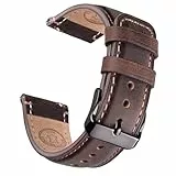 Wristitani Lederarmband 20mm 22mm, Echtes Leder Uhrenarmband für Männer, Schnellverschluss Vintage Armband Geeignet für klassische Quarz Mechanische Uhren Smartwatches