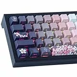 JakeTsai PBT Keycaps, 135 Keys Double Shot Keycaps Side Engraved Transparent Keycap Set, Cherry Profile Backlit Custom Keycap for Cherry MX Switch ASIN/ISO Layout Mechanical Keyboard
