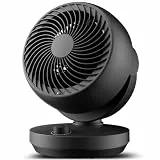 Ventilator Leise, 22dB Tischventilator mit Luftzirkulation, Leistungsstarken 3D Turbo Air Circulator, 3 Stufen & 100°/90° Verstellbarer Neigung, für Schlafzimmer, Büro und Wohnzimmer bis 21m², Schwarz
