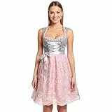 Alte Liebe 2tlg. Damen Dirndl A103, Grau Pink, 36