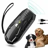 Queenmew Antibell Ultraschall Gerät für Hunde, Anti Bell Gerät Hunde mit Variabler Frequenz 15-25kHz, Hundeabwehr Ultraschall 5m Reichweite, 1800mAh USB Wiederaufladbarer Ultrasonic Dog Trainer