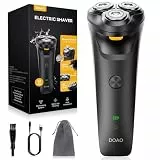 DOAO Rasierer Herren Elektrisch mit 3D-Schwebekopf, Kabellos LED Elektrischer Nass- und Trockenrasierer für Männe, IPX6 Wasserdichter Elektrorasierer, USB-C Aufladung & Pop-Up Trimmer, Reisesperre