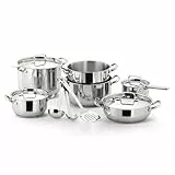 Lagostina Sfiziosa Topfset für alle Herdarten aus Edelstahl 18/10, 13 Teile, 3-Lagiger Lagoseal-Plus-Boden, Topfset mit 4 Kasserollen, 2 Töpfe, 4 Deckel, 3 Küchenutensilien