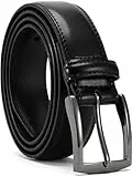 YOORAN Gürtel Herren,Schwarz Ledergürtel Herren, 33 mm breit, Geeignet Für Herrenjeans und Anzüge，Länge kürzbar