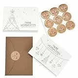 KOHMUI Weihnachtskarten mit Umschlag Set, 20 Klappkarten & 20 Umschläge, 16.5 x 11.5 cm Schlicht Modern Weihnachten karten, Einfach Edel Grußkarte für Familie Freunde Kunden Geschäftlich