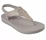 Skechers Damen Meditation Rockstar, Taupe Mitobuck Strassbesatz, 39 EU