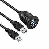 USB Armaturenbrett-Kabel für bündige Montage, 1 Meter, USB 3.0, Verlängerungskabel für Armaturenbrett, für Auto, Boot, Motorrad