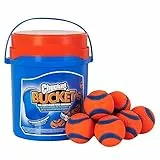Chuckit! Ultra Ball Hundespielzeug, Eimer, langlebiger Gummi-Hundeball und Eimer, hohe Sprungkraft, schwimmend, Chuck It Launcher, kompatible Spielzeugbälle für Hunde mit Tragetasche, 8 Stück,