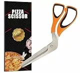 Raafi lebensmittelechte, scharfe Pizzaschere, schneidet Pizza, ohne die Beläge zu verschieben. Pizzaschneider Spülmaschinenfest, weicher Griff und multifunktionale Küchenschere, 27 cm lang (Orange)