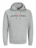 JACK & JONES Herren Kapuzenpullover (Light Grey Melange, XL)