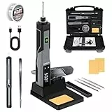Beizkna Präzisions Lötkolben Akku Set, 5 Sek. Schnelles Aufheizen, Wiederaufladbarer LED Lötkolben Kabellos, Einstellbare Temperatur 200–500℃, Automatik Schlafmodus, für Reparaturen und DIY-Projekte