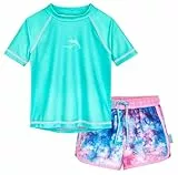 Playshoes Mädchen Zweiteiler Rash-Guard-Set, Batik Türkis, 134/140 cm