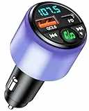 Mohard Bluetooth Adapter Auto, [PD 30W & QC3.0 18W] FM Transmitter Auto Bluetooth 5.3, [Rundum Strahlender Glanz] Freisprechanlage für AutoBluetooth, Dual-Port-Schnellladegerät, Hi-Fi-Musik