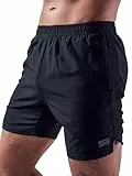 Satire Gym - Sporthose Herren kurz mit Taschen - Sport Shorts Männer als Laufhose Gymshorts (Running, Bodybuilding, Fitness schwarz, S)