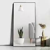 CASSILANDO 165x60cm Standspiegel, Boden großer Spiegel, stehender Spiegel, gegen Wand für Schlafzimmer, Verkleidung und an der Wand befestigter dünner Rahmen Spiegel, Schwarz