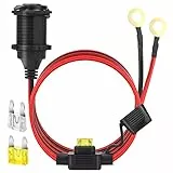 Dongge 1.2m Auto Zigarettenanzünder Steckdose Wasserdicht Marine Grade Auto Zigarettenanzünder 2,5mm² Kabel 20A 25A dapter für 12V/24V DC Auto Boot Motorrad