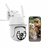 DEATTI (Upgrade Version) 2K Überwachungskamera Aussen WLAN, Kamera Überwachung Aussen/Innen, PTZ Dome WiFi IP Kamera Outdoor, Zwei-Wege-Audio, PIR Mensch Bewegungsmelder, Message Push, IP66
