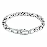 Kuzzoi Herrenarmband 925 Silber Armband massiv, Buddha Design, Armband für den Mann mit Schmuck Box, 7 mm, Länge 19-23 cm (21)