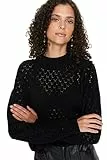 TRENDYOL Damen Ajouré Regular Crew Neck Sweater Sweatshirt, Schwarz, S EU