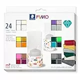 STAEDTLER ofenhärtende Modelliermasse FIMO effect, perfekt abgestimmte Farbkombinationen mit unterschiedlichen Effekten, 24 Halbblöcke á 25g in sortierten Farben, 8013 C24-1