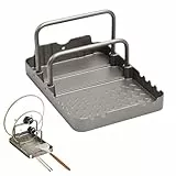 MiOYOOW Topfdeckelhalter, Schneidebretthalter mit Löffelablage, Rutschfester Topfdeckel Pfannen Organizer für Backblech, Kochgeschirr, Küche, Grill
