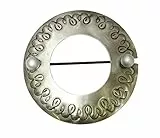 Gardinia Dekospange Ring, Vorhang-Raffhalter zum Dekorieren und Raffen von Stoffen und Vorhängen, Ø 12 cm, Metall, Edelstahl-Optik