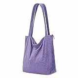 benpen Cord Tasche Damen,Handtasche Groß Shopper Tasche Umhängetasche Tote Bag mit Reißverschluss