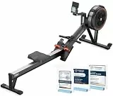 YOSUDA R2 Rudergerät für Zuhause Klappbar, Selbstbetriebenes Display, 10-Stufen Widerstand, Lange Schiene, 4-Wege Display, Bluetooth&App, für Große Nutzer, Luftwiderstand, Rowing Machine