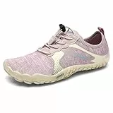 SAGUARO Barfußschuhe Damen Barfussschuhe Frauen Barfuss Schuhe Outdoor Zehenschuhe rutschfest Fitnessschuhe Barefoot Shoes mit Zero-Drop Solhe Flieder,Gr.40