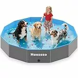 Haozozo Hundepool für große Hunde – Robustes Faltbarer Hundepool aus Dauerhaft PVC, Hundebadewanne mit Rutschfester Basis – Ideal Planschbecken Aller Rassen im Garten oder Strand（160 * 30cm）