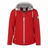 Dry Fashion Damen Fleecejacke Norden mit Kapuze - Windabweisende Jacke mit taillierten Schnitt in Rot Größe 46